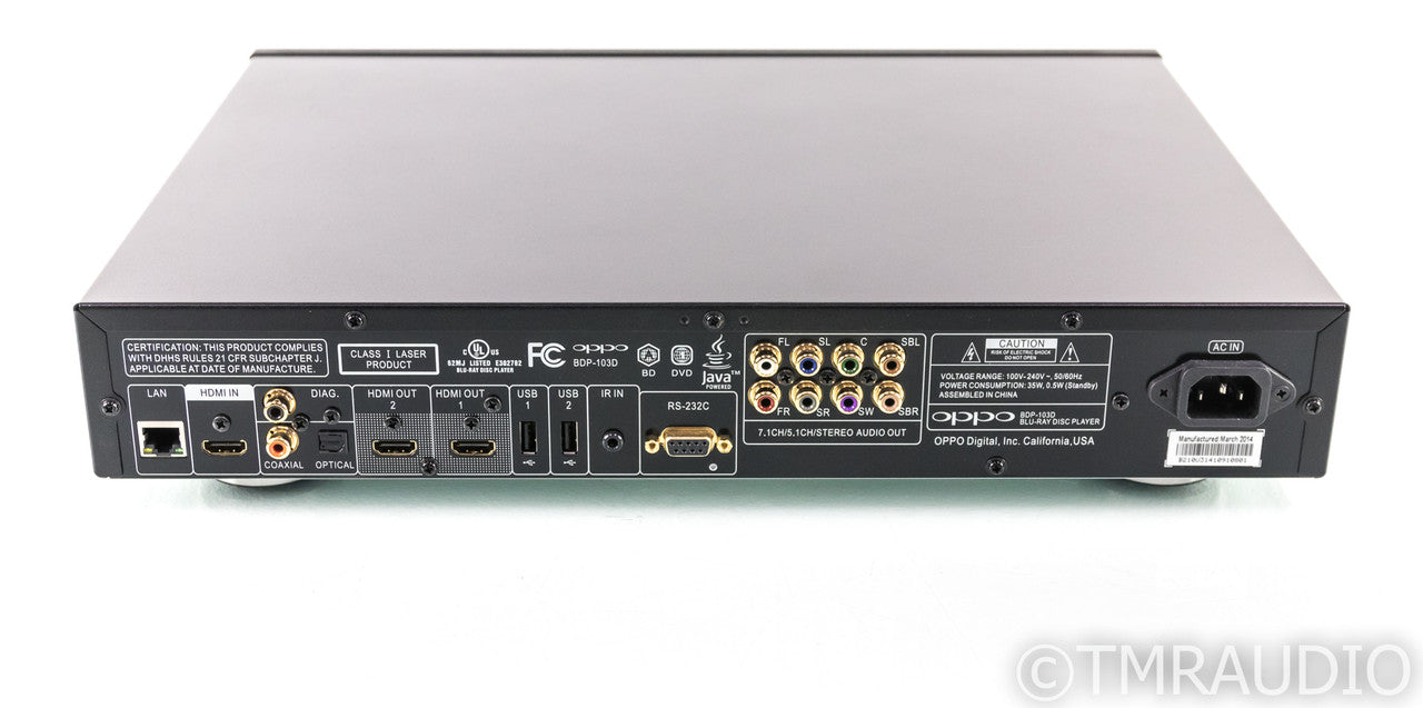 Oppo BDP103D Universal Blu-Ray Player; BDP-103D; Darbee Edition; Remote