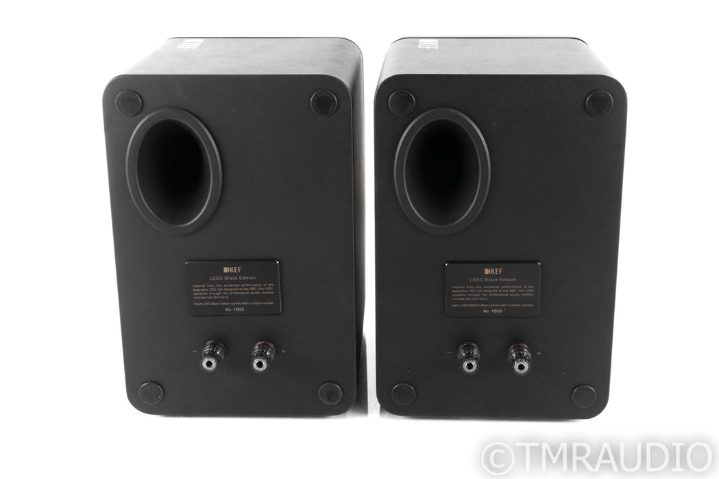 KEF LS50 Black Edition Bookshelf Speakers; All Black Pair; LS-50