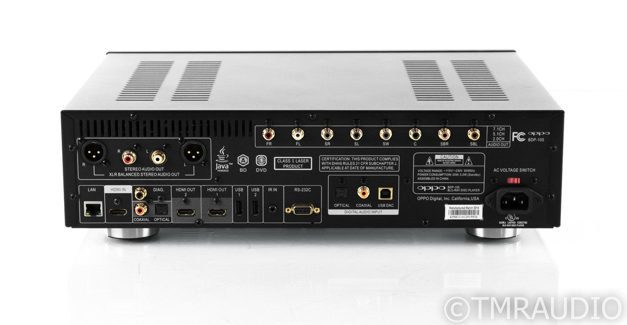 Oppo BDP-105 Universal BluRay Player; BDP105; Remote