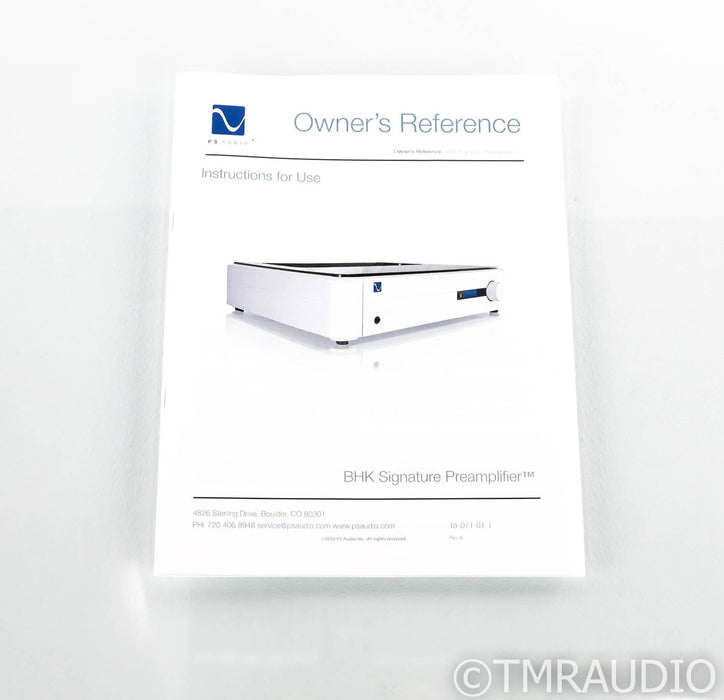 PS Audio BHK Signature Stereo Tube Hybrid Preamplifier; Remote; Silver (Used)
