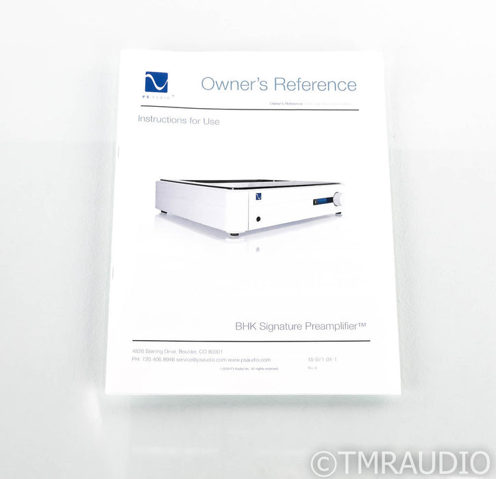 PS Audio BHK Signature Stereo Tube Hybrid Preamplifier; Remote; Silver (Used)