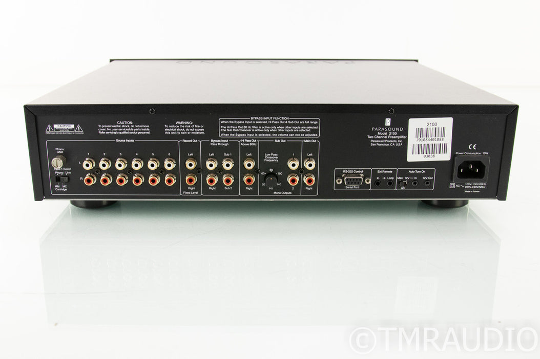 Parasound Model 2100 2.1 Channel Preamplifier; Remote