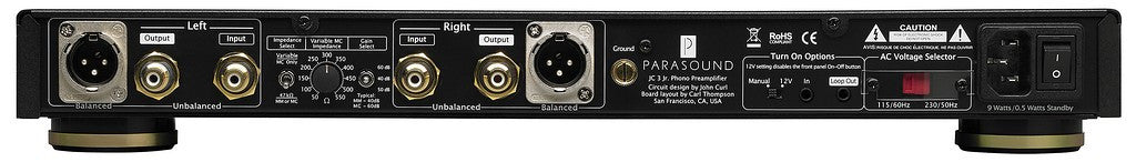 Parasound JC3 Jr. MM / MC Phono Preamplifier; Black (New)