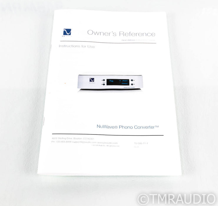 PS Audio NuWave Phono MM / MC Phono Preamplifier; A/D Converter