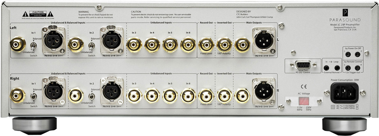 Parasound Halo JC2 BP Stereo Preamplifier; Silver (New)