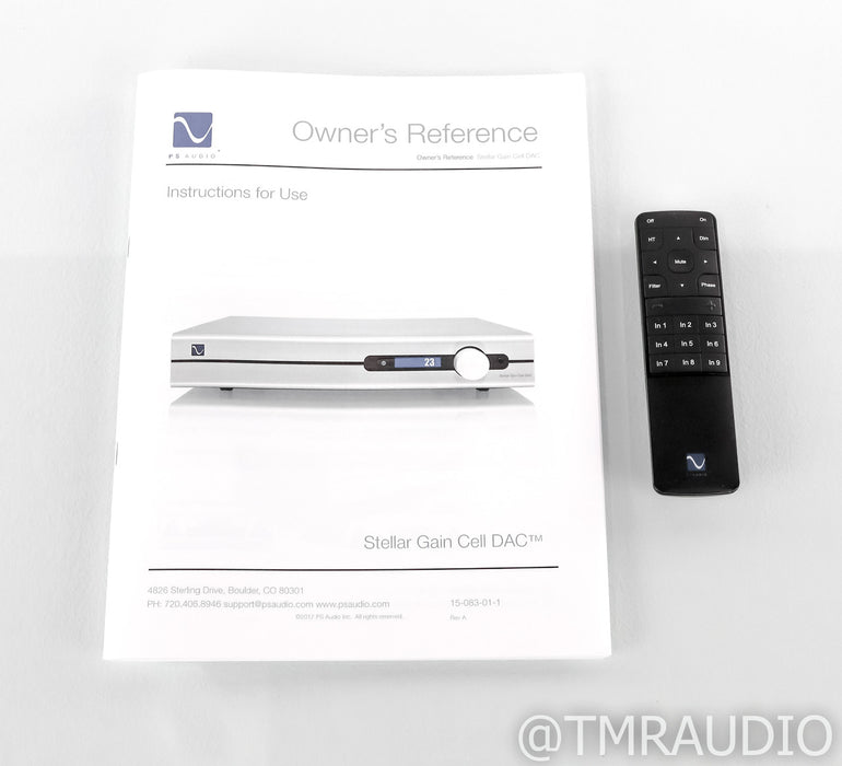 PS Audio Stellar Gain Cell DAC / Preamplifier; D/A Converter; Remote; Black (Used)