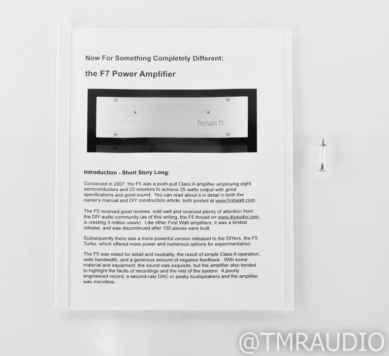First Watt F7 Stereo Power Amplifier