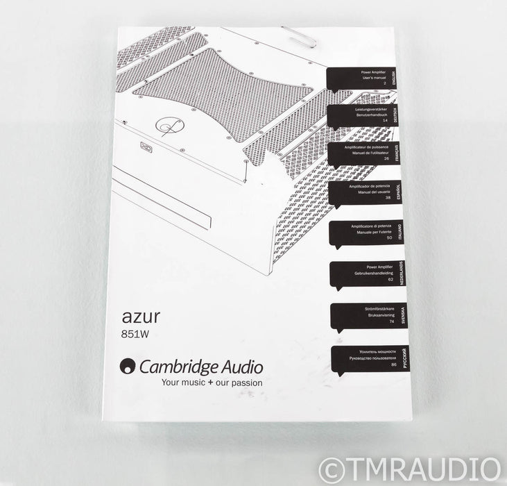 Cambridge Audio Azure 851W Stereo Power Amplifier; 851-W; Class XD