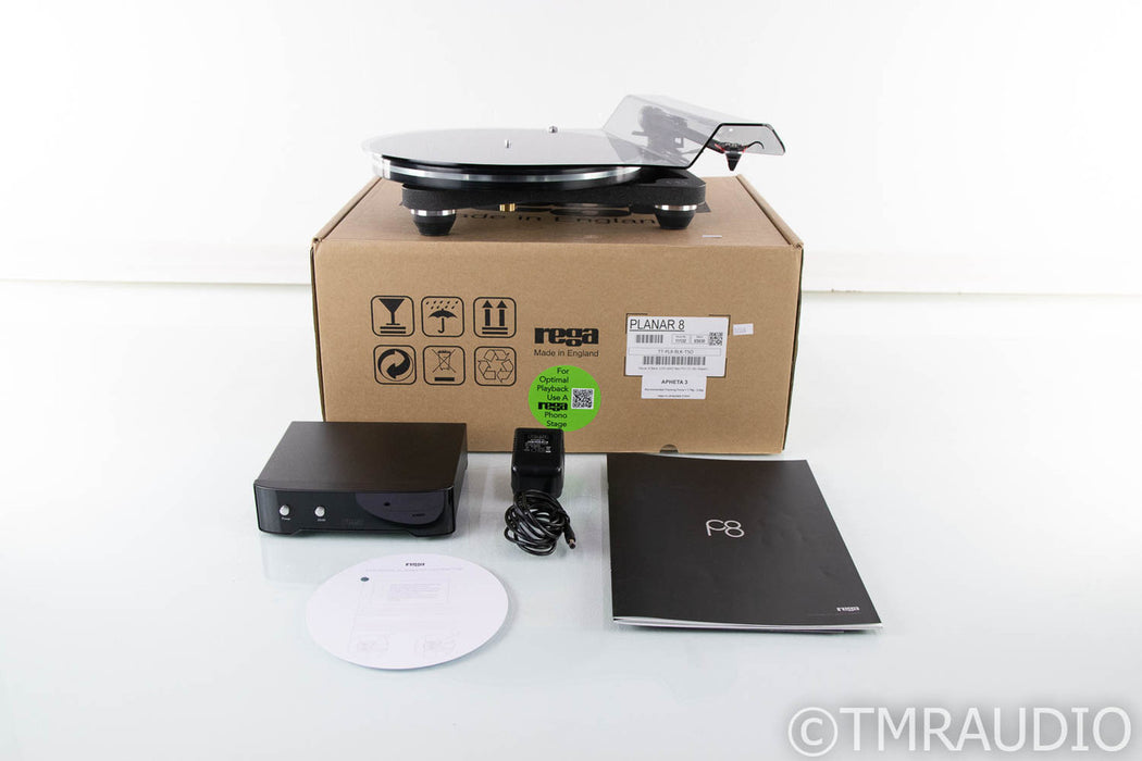 Rega Planar 8 Belt Drive Turntable; P8; Rega Apheta 3 MC Cartridge (Open Box)