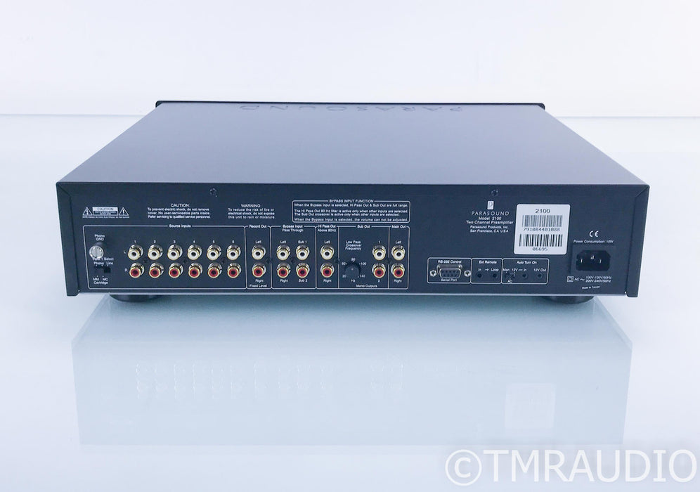 Parasound Model 2100 Stereo Preamplifier; Remote; MM/MC Phono