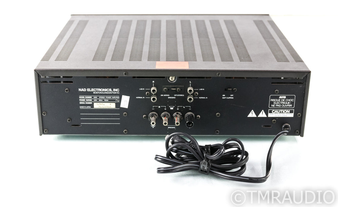 NAD 2200PE Vintage Stereo Power Amplifier; 2200-PE; AS-IS (Intermittent Channel)
