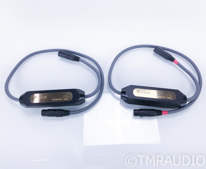 Transparent Cable Music Link Ultra XLR Cables; 1m Pair Balanced Interconnects