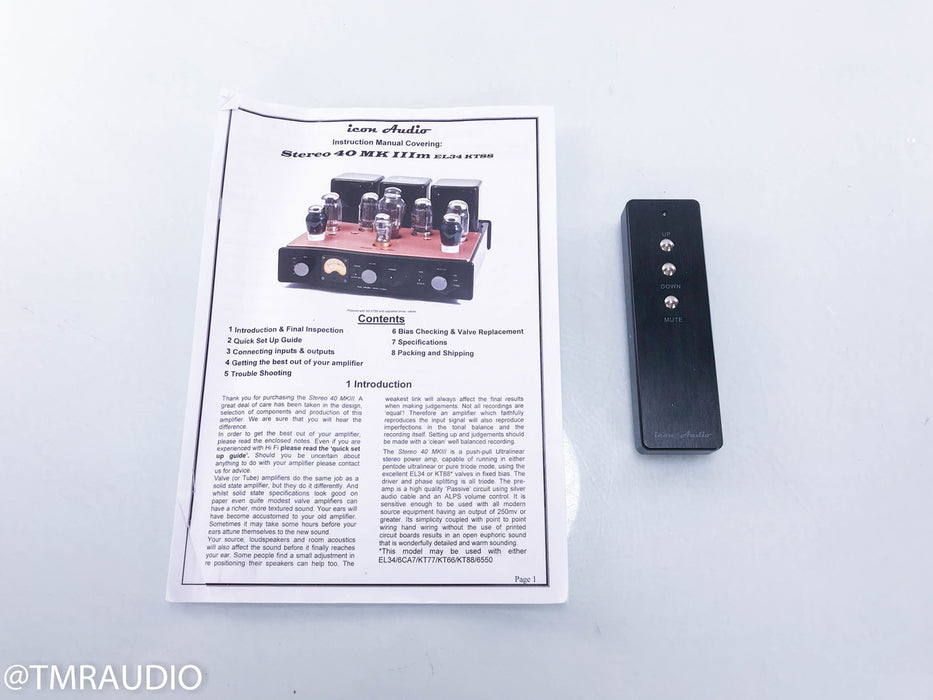 Icon Audio ST40MKIII Stereo Tube Integrated Amplifier