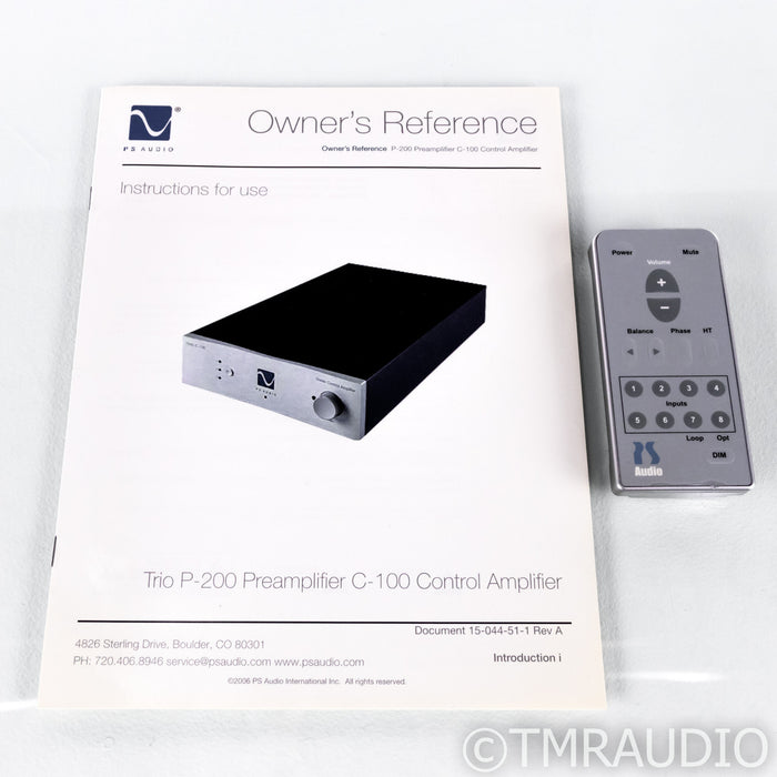 PS Audio Trio P-200 Stereo Preamplifier; P200; Remote