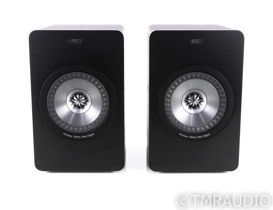 KEF X300A Wireless Bookshelf Speakers; Gunmetal Pair; AS-IS (Left Speaker Out)