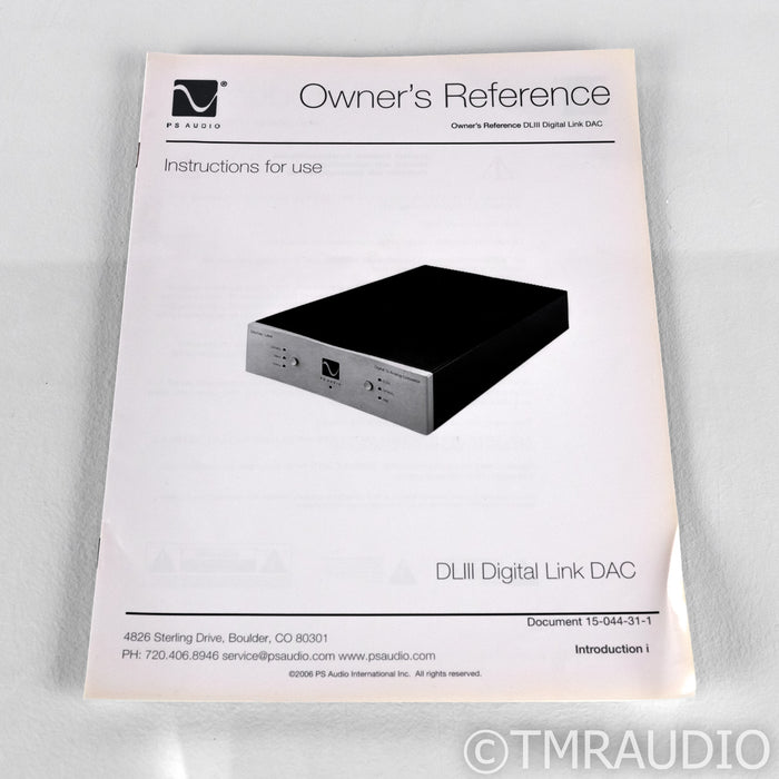 PS Audio Digital Link III DAC; D/A Converter; DL3; AS-IS (No USB)
