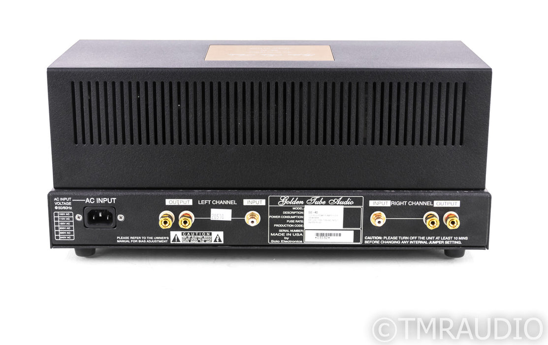 Golden Tube Audio SE-40 Stereo Tube Power Amplfiier; SE40