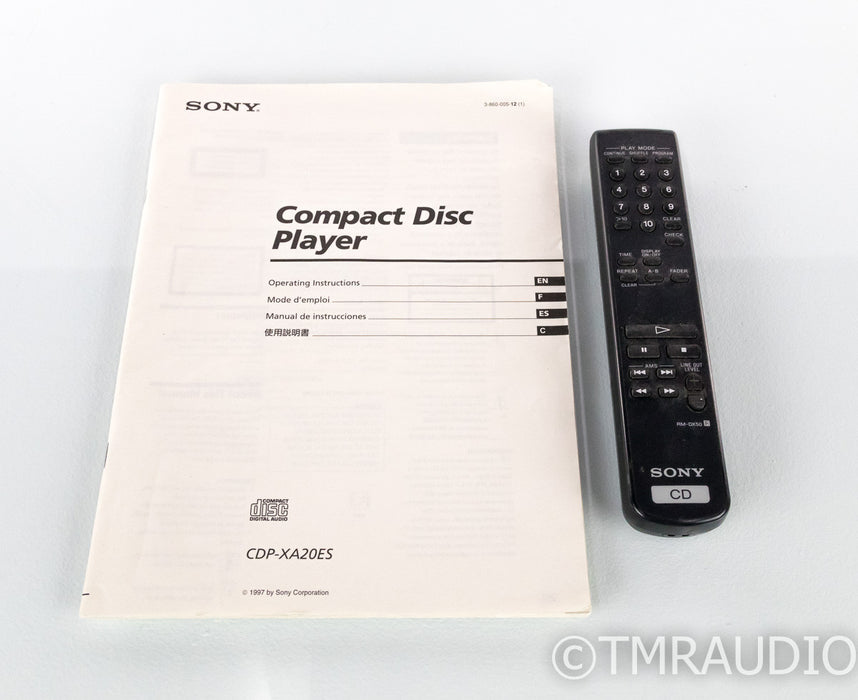 Sony CDP-XA20ES CD Player; CDPXA20ES; Remote