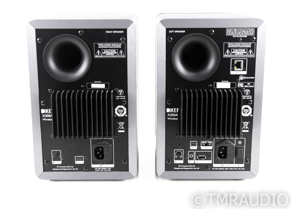 KEF X300A Wireless Bookshelf Speakers; Gunmetal Pair; AS-IS (Left Speaker Out)