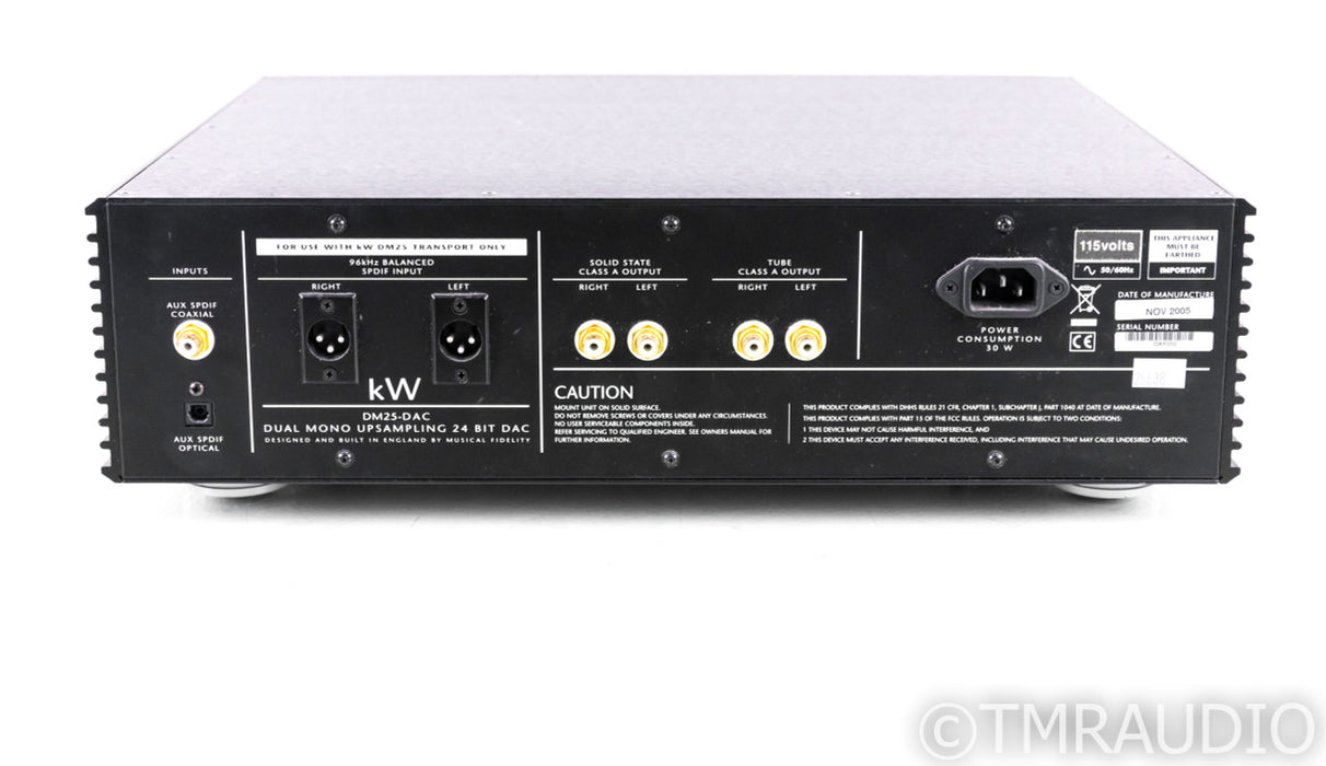 Musical Fidelity kW DM25-DAC Tube Hybrid DAC; D/A Converter