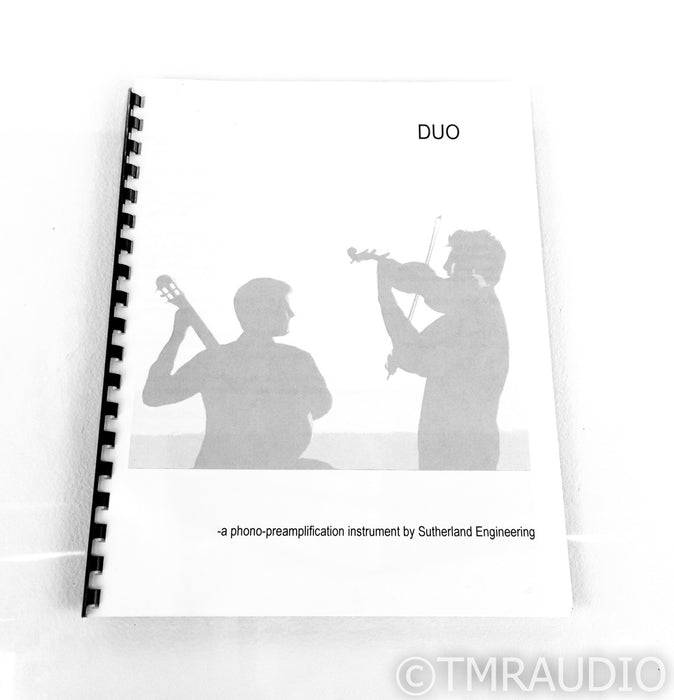 Sutherland Engineering DUO Dual MM / MC Dual Mono Phono Preamplifier