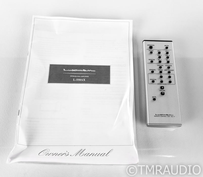 Luxman L-550AX Stereo Integrated Amplifier; L550AX; Remote; MM / MC Phono