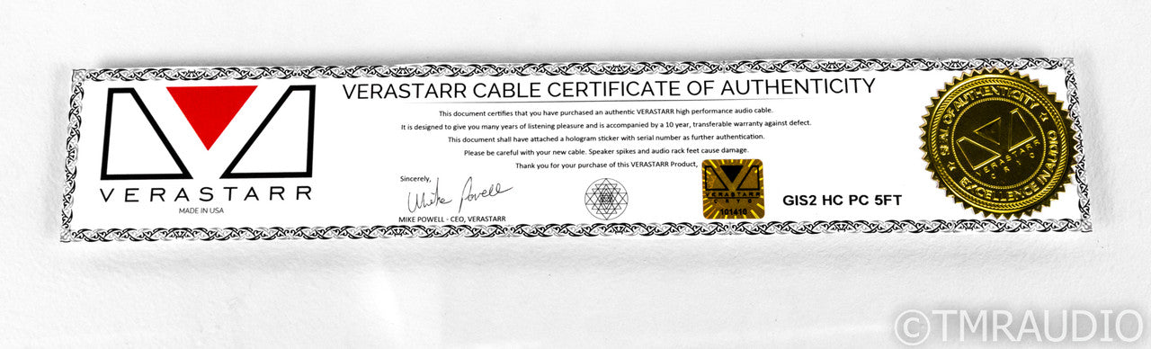 Verastarr Grand Illusion Signature Series II Power Cable; 5ft AC Cord