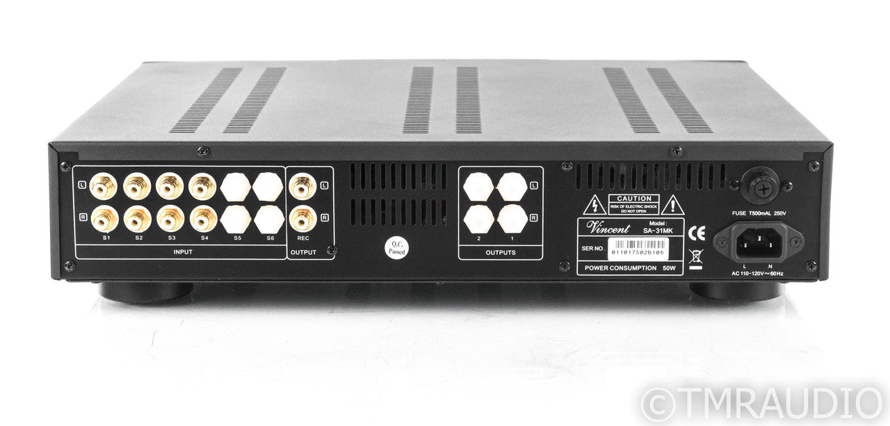 Vincent SA-31MK Stereo Tube Preamplifier; Hybrid; Line-Stage; Black; Remote