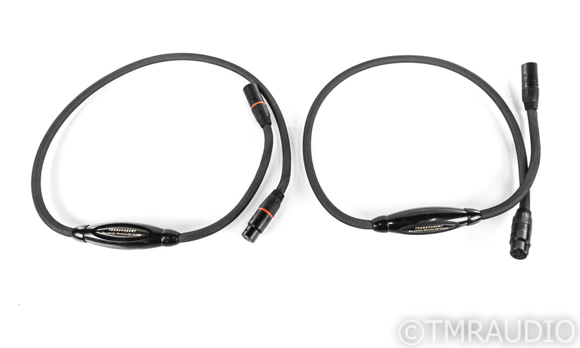 Transparent Audio Balanced MusicLink Super XLR Cables; 1m Pair Interconnects