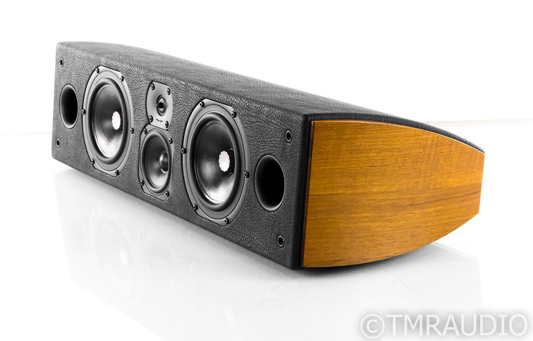 Sonus Faber Domus Center Channel Speaker; Black Leather & Teak