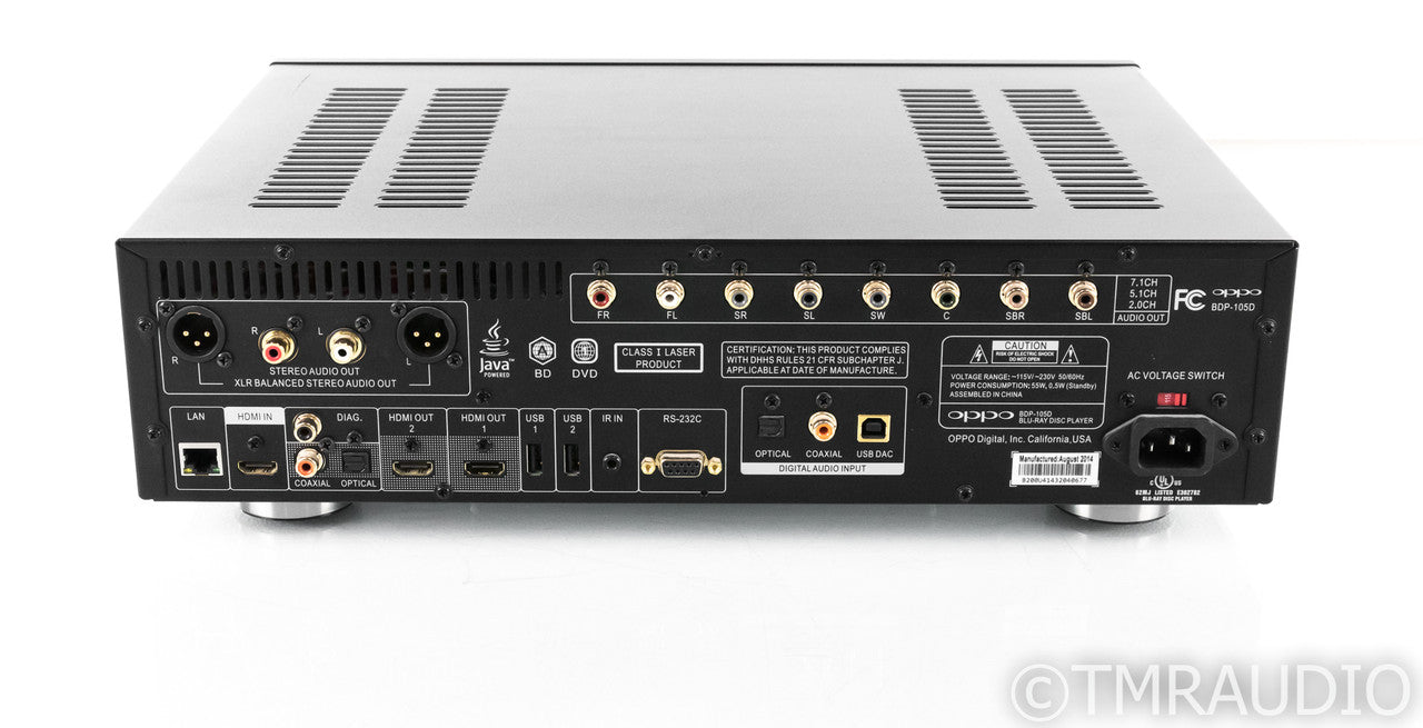 Oppo BDP-105D Universal Blu-Ray Player; BDP105D; Remote; Darbee Edition