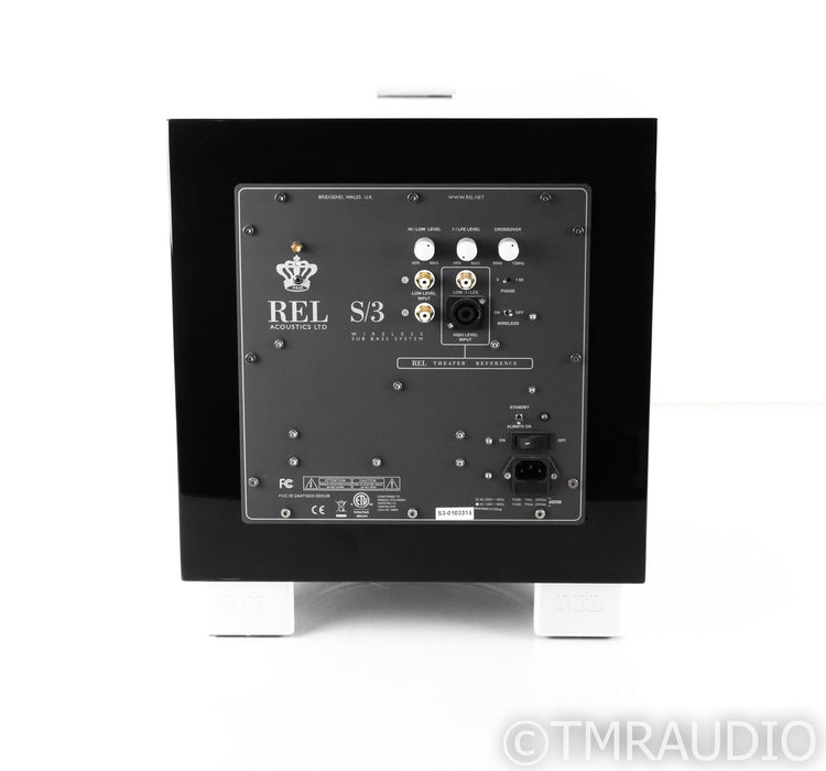 REL S/3 10" Powered Subwoofer; Piano Black; S3