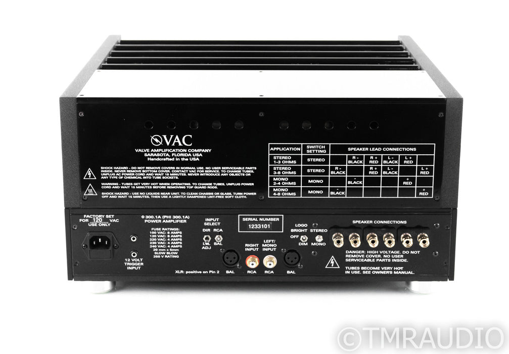 VAC Phi 300.1A Stereo Tube Power Amplifier; Version A