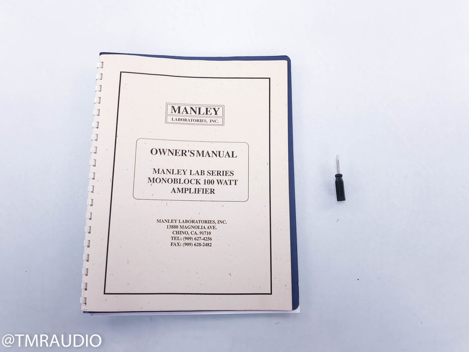 Manley Monoblock 100 Mono Tube Power Amplifier