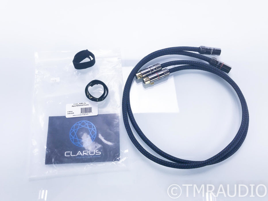 Clarus Aqua XLR Cables; 1m Pair Balanced Interconnects