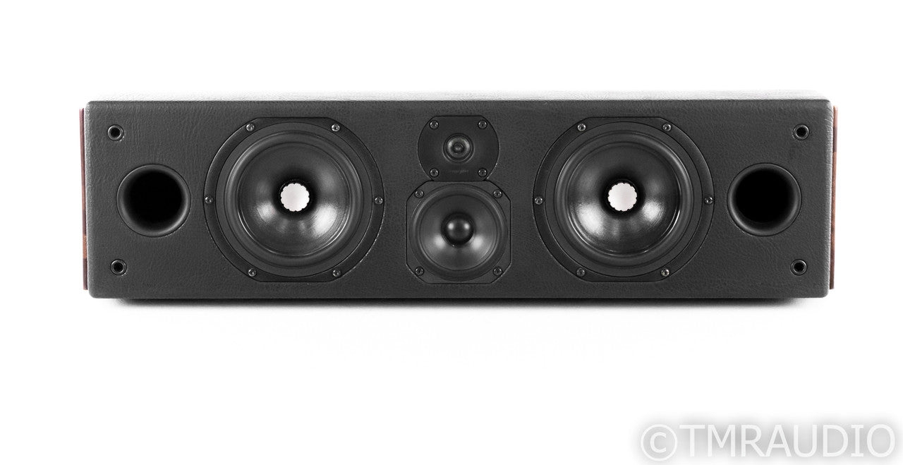 Sonus Faber Domus Center Channel Speaker; Black Leather & Teak