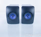 KEF LS50W Wireless Powered Bookshelf Speakers; Gloss Black / Blue Pair