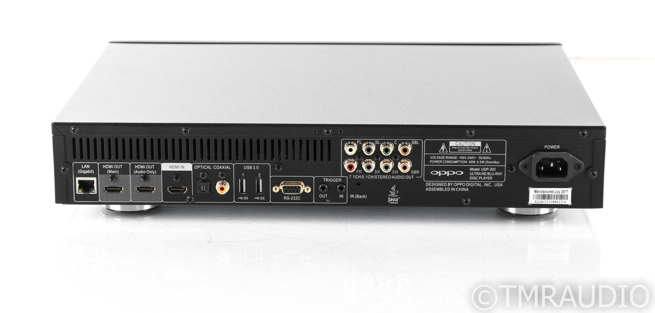 Oppo UDP-203 Universal Blu-Ray Player; 4K UHD; HDR; Remote (Less Than 30 Hours)