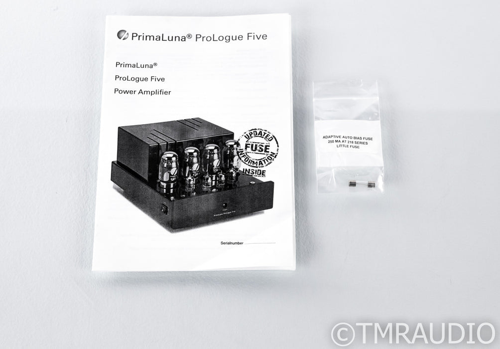 PrimaLuna ProLogue Five Stereo Tube Power Amplifier; Less than 100 hours