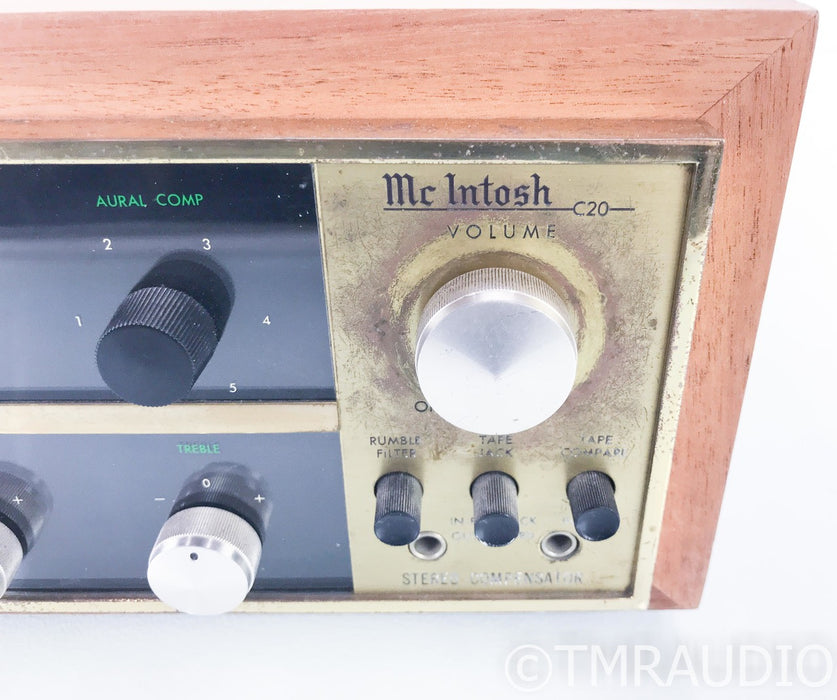 McIntosh C20 Vintage Tube Stereo Preamplifier; C-20 w/ Walnut Cabinet