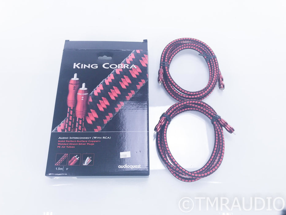 AudioQuest King Cobra RCA Cables; 1.5m Pair Interconnects
