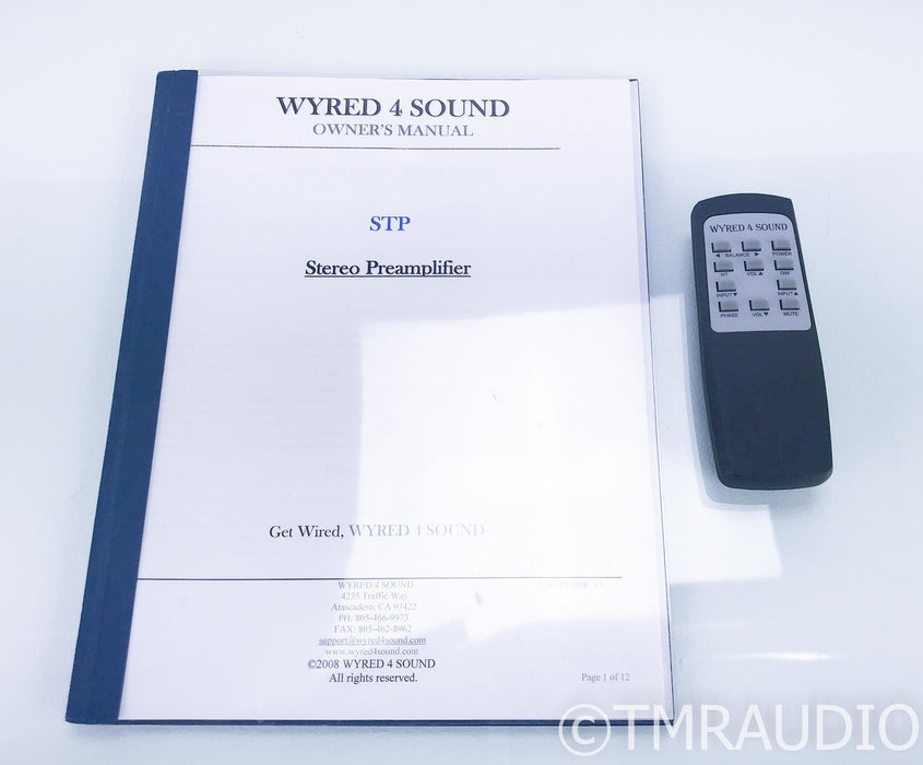 Wyred 4 Sound STP-SE Stereo Preamplifier; Remote; Wyred4Sound