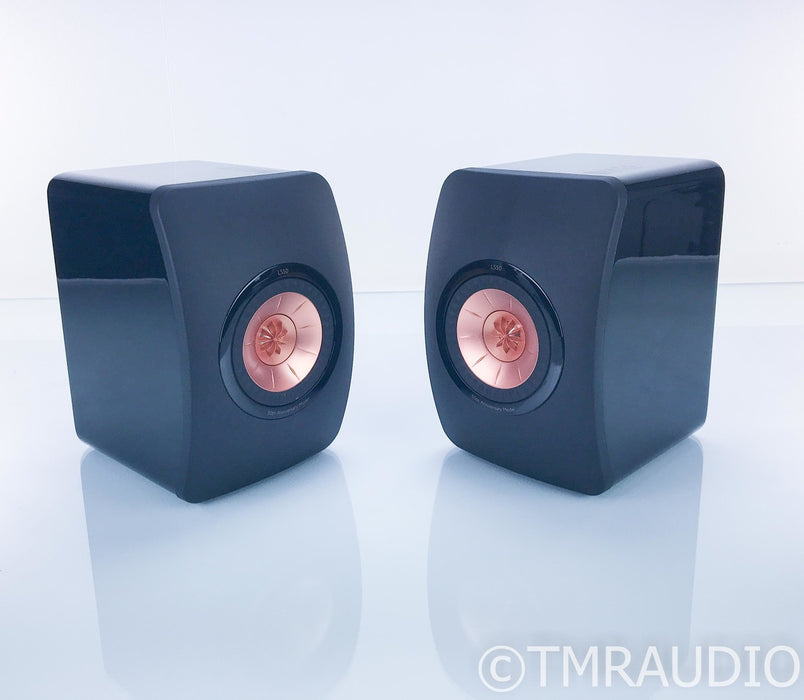 KEF LS50 50th Anniversary Bookshelf Speakers; LS-50; Gloss Black Pair