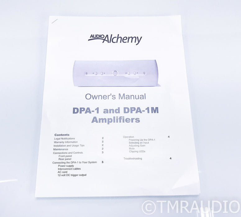 Audio Alchemy DPA-1 Stereo Power Amplifier; DPA1