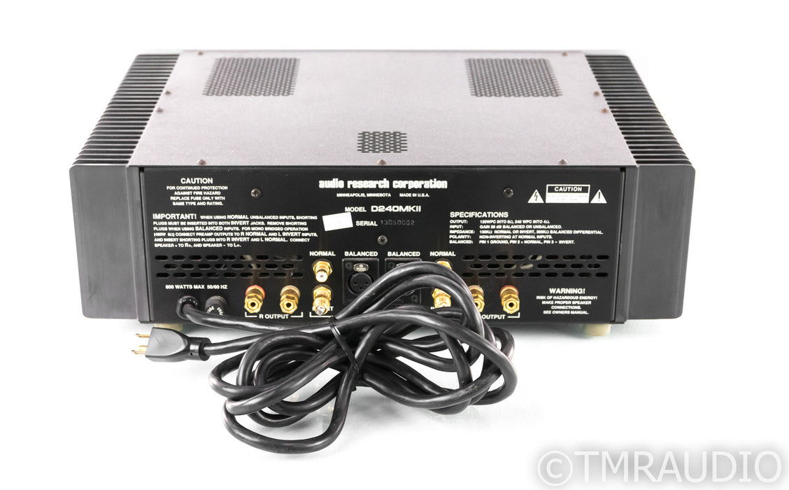 Audio Research D240 Mk II Stereo Power Amplifier; D-240