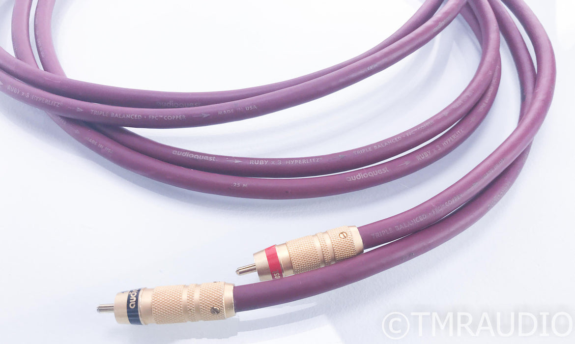 Audioquest Ruby X3 Hyperlitz RCA Cables; 2m Pair Interconnects