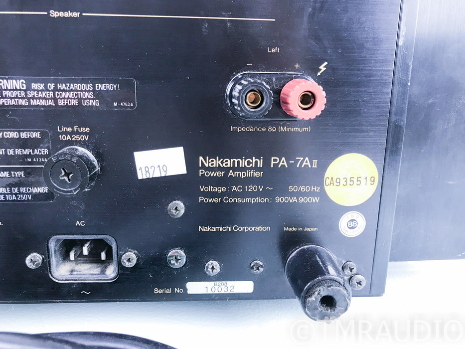 Nakamichi PA-7a ii Vintage Stereo Power Amplifier; Nelson Pass Designed "STASIS"
