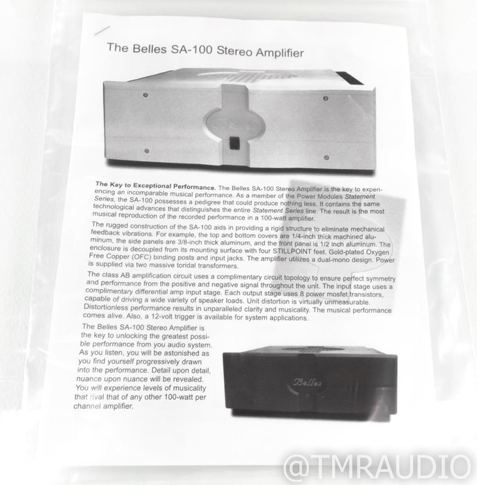 Belles SA100 Stereo Power Amplifier; SA-100