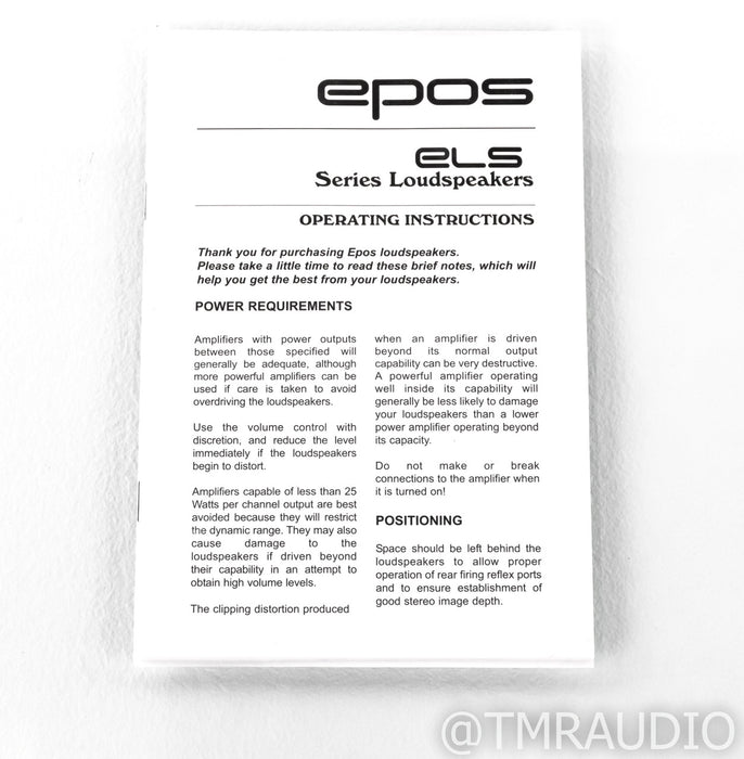 Epos ELS 3 Bookshelf Speakers; Light Cherry Pair; ELS3