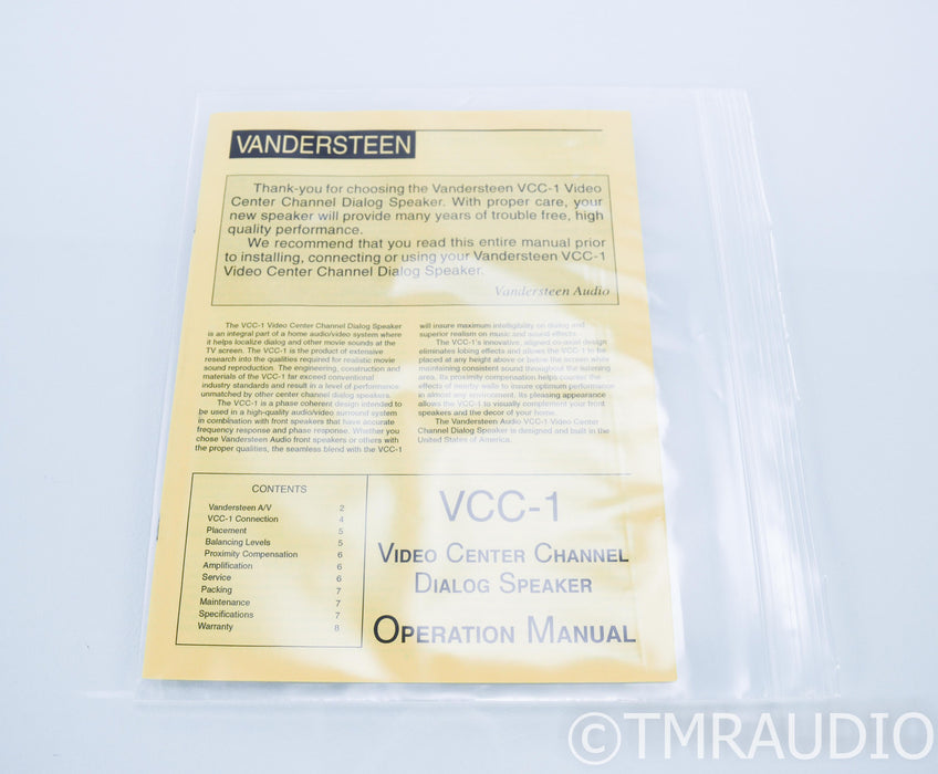 Vandersteen VCC-1 Vintage Center Channel Speaker